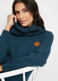 Jersey de punto fino con cuello ancho