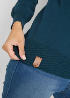 Jersey de punto fino con cuello ancho