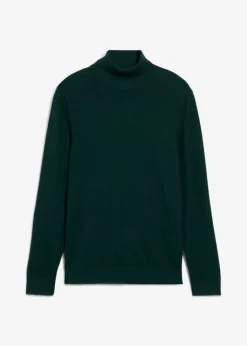 Jersey de punto fino con lana merina de calidad con cuello vuelto y corte ajustado