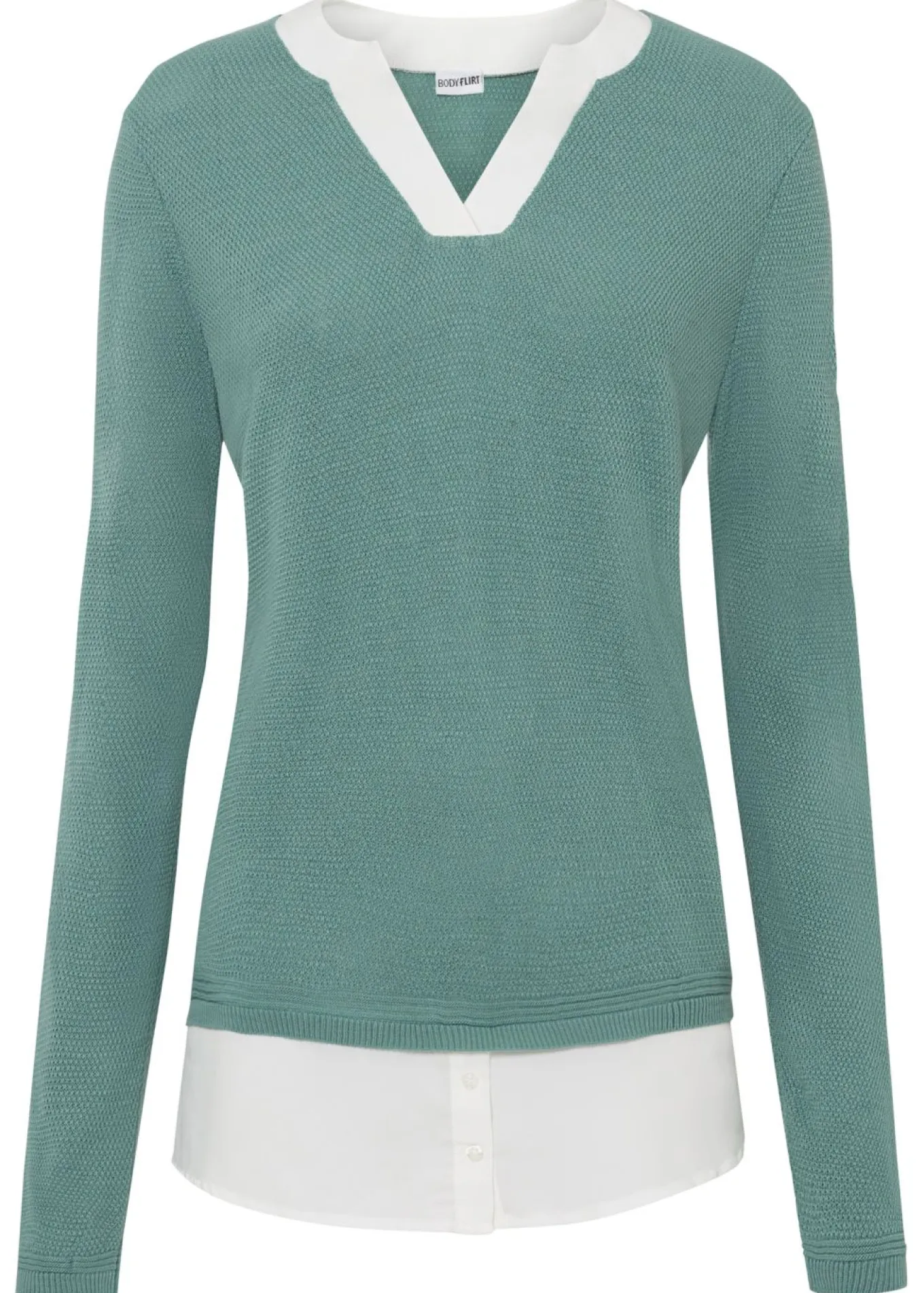 Jersey de punto fino con inserto de blusa