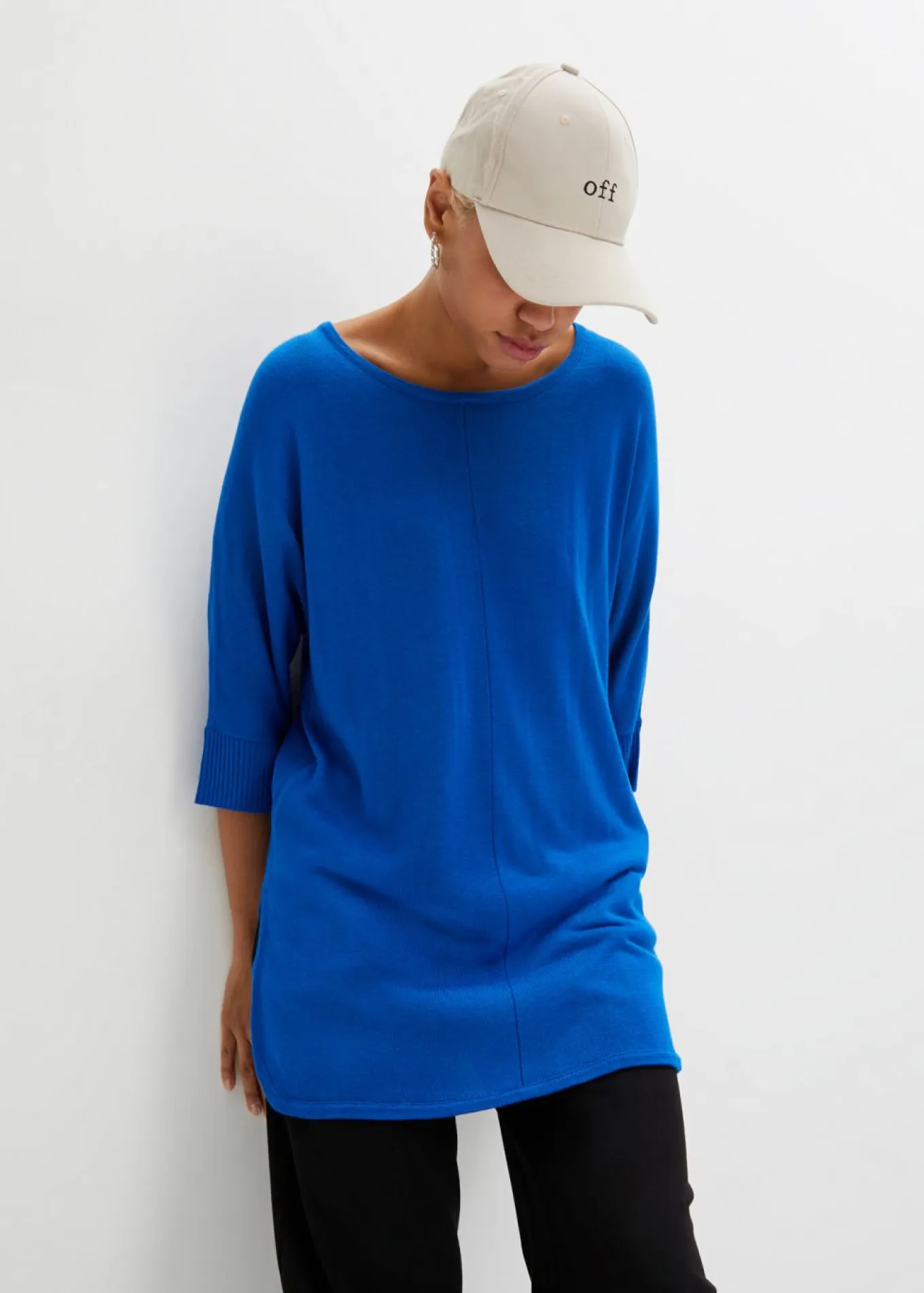 Jersey de punto fino con mangas 3/4