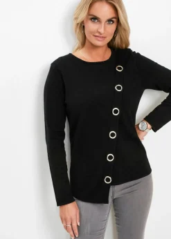 Jersey de punto fino con detalles de tachuelas