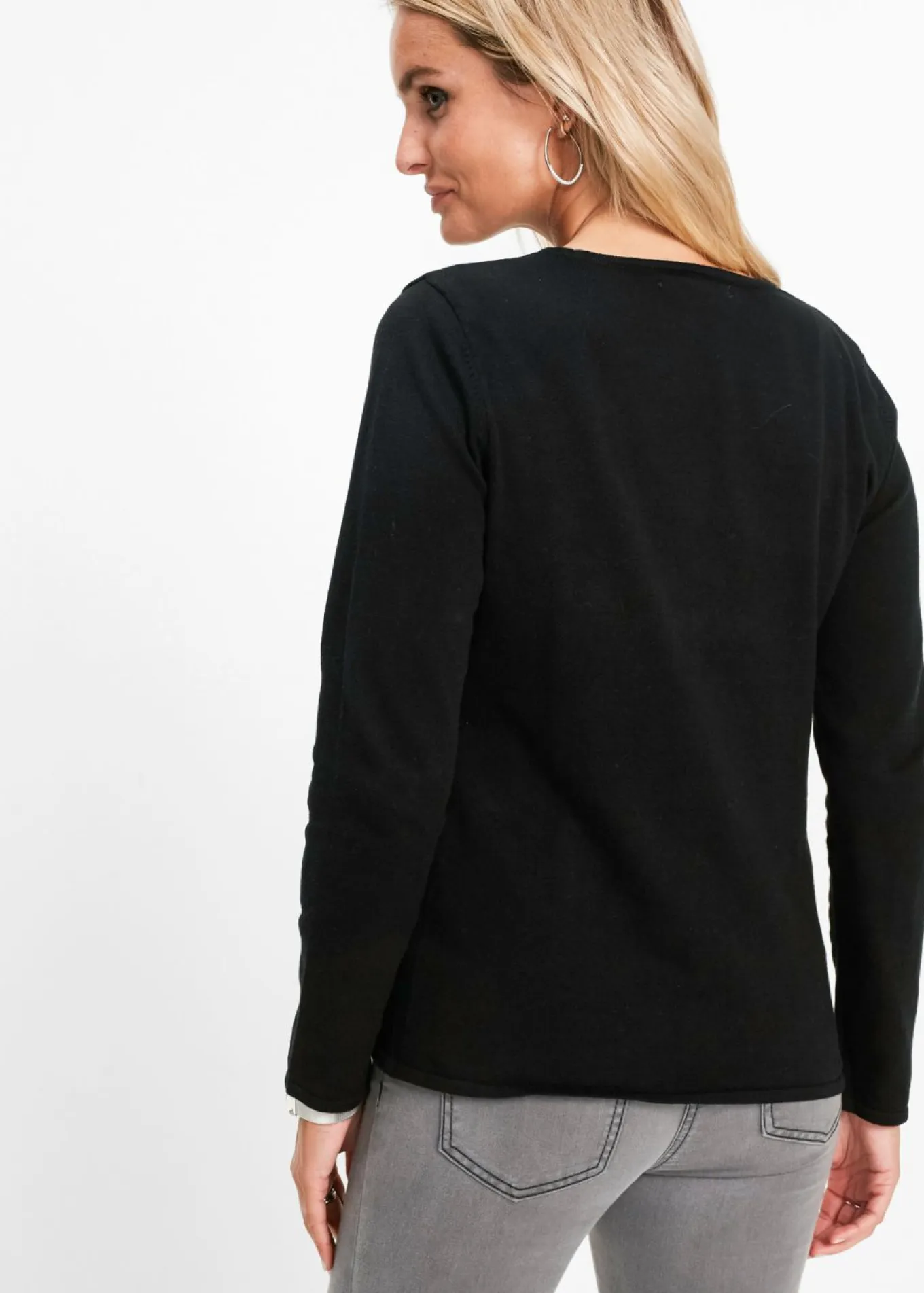 Jersey de punto fino con detalles de tachuelas