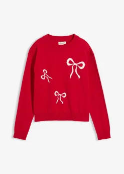 Jersey de punto fino con detalles de lazos