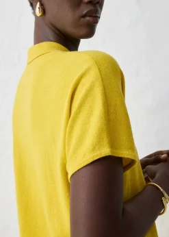 Jersey de punto fino con contenido de seda y cuello tipo polo