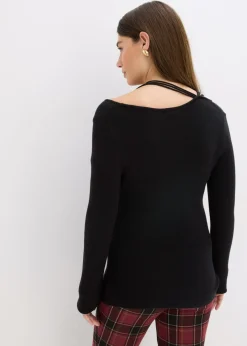 Jersey de punto fino con escote profundo