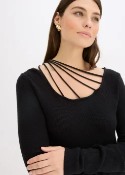 Jersey de punto fino con escote profundo
