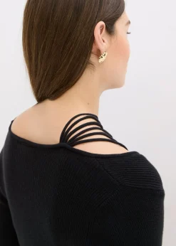 Jersey de punto fino con escote profundo