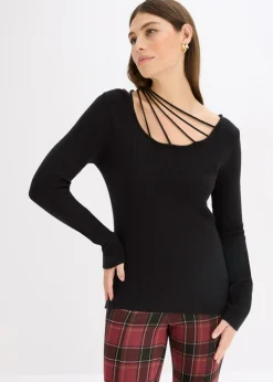 Jersey de punto fino con escote profundo
