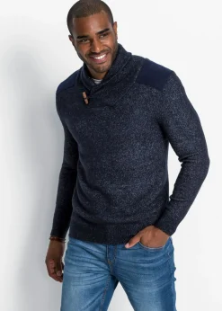 Jersey de punto fino con cuello tipo chal
