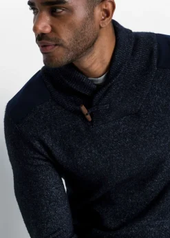 Jersey de punto fino con cuello tipo chal