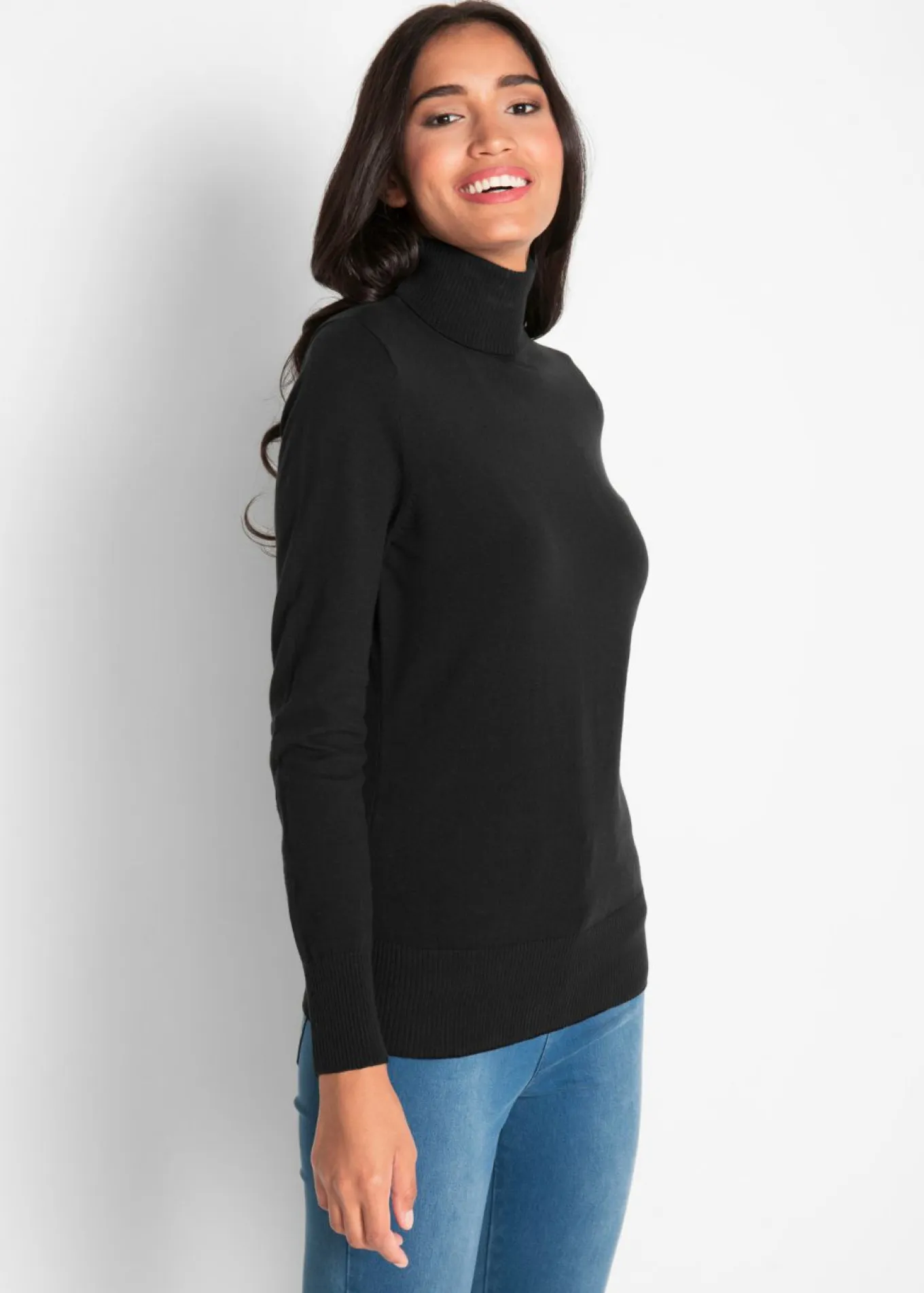Jersey de punto fino con cuello alto