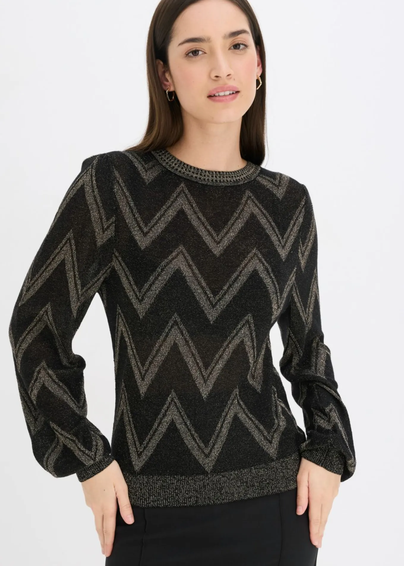 Jersey de punto fino con efecto brillante