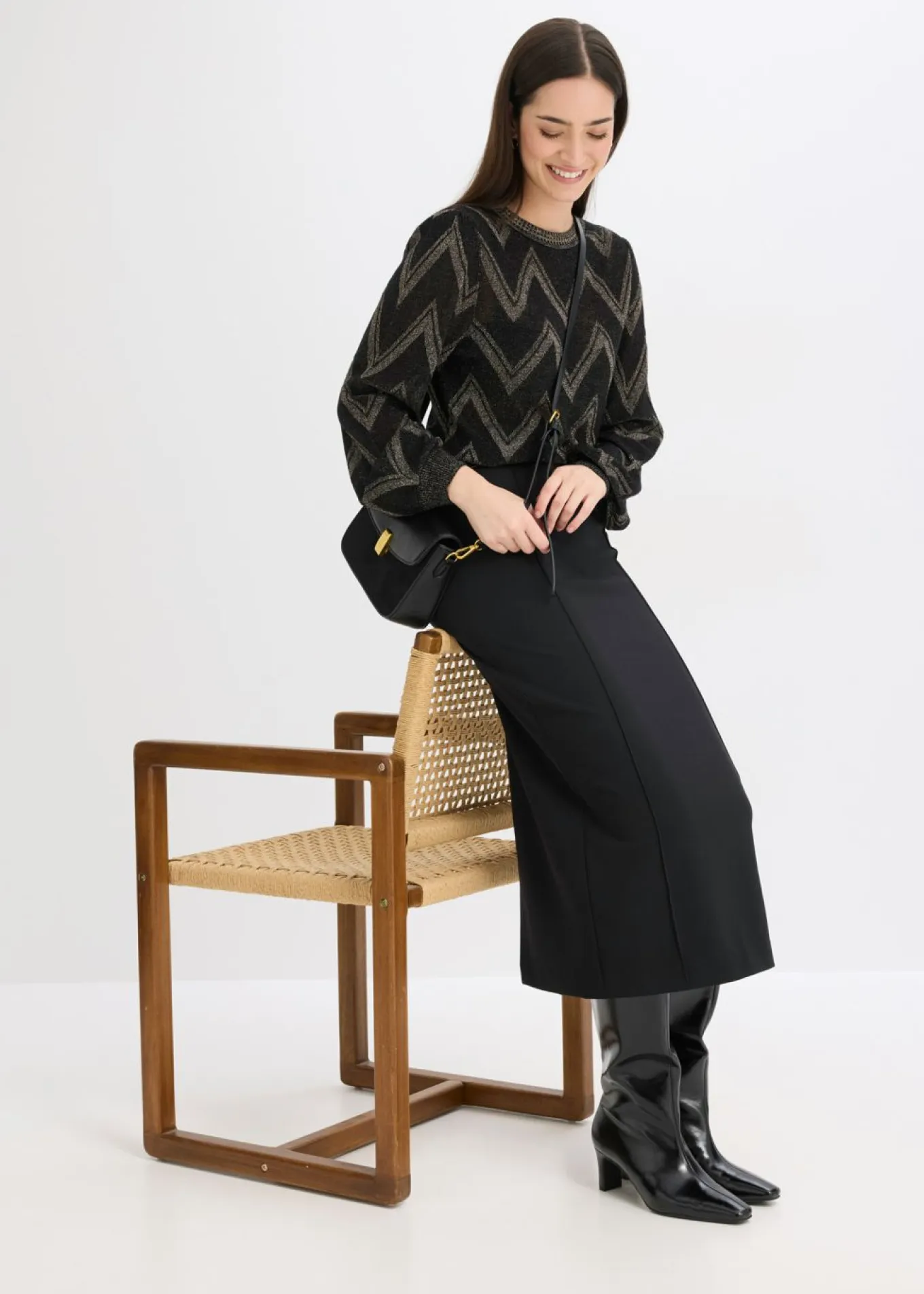 Jersey de punto fino con efecto brillante