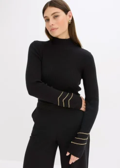 Jersey de punto fino con cadenas doradas