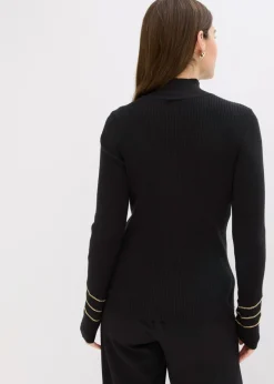 Jersey de punto fino con cadenas doradas