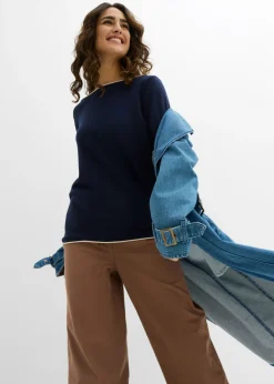 Jersey de punto fino de mezcla de algodón