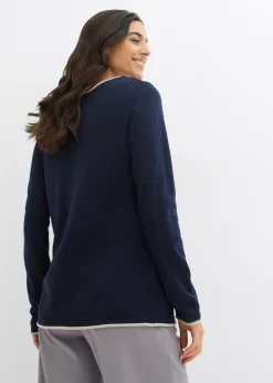 Jersey de punto fino de mezcla de algodón