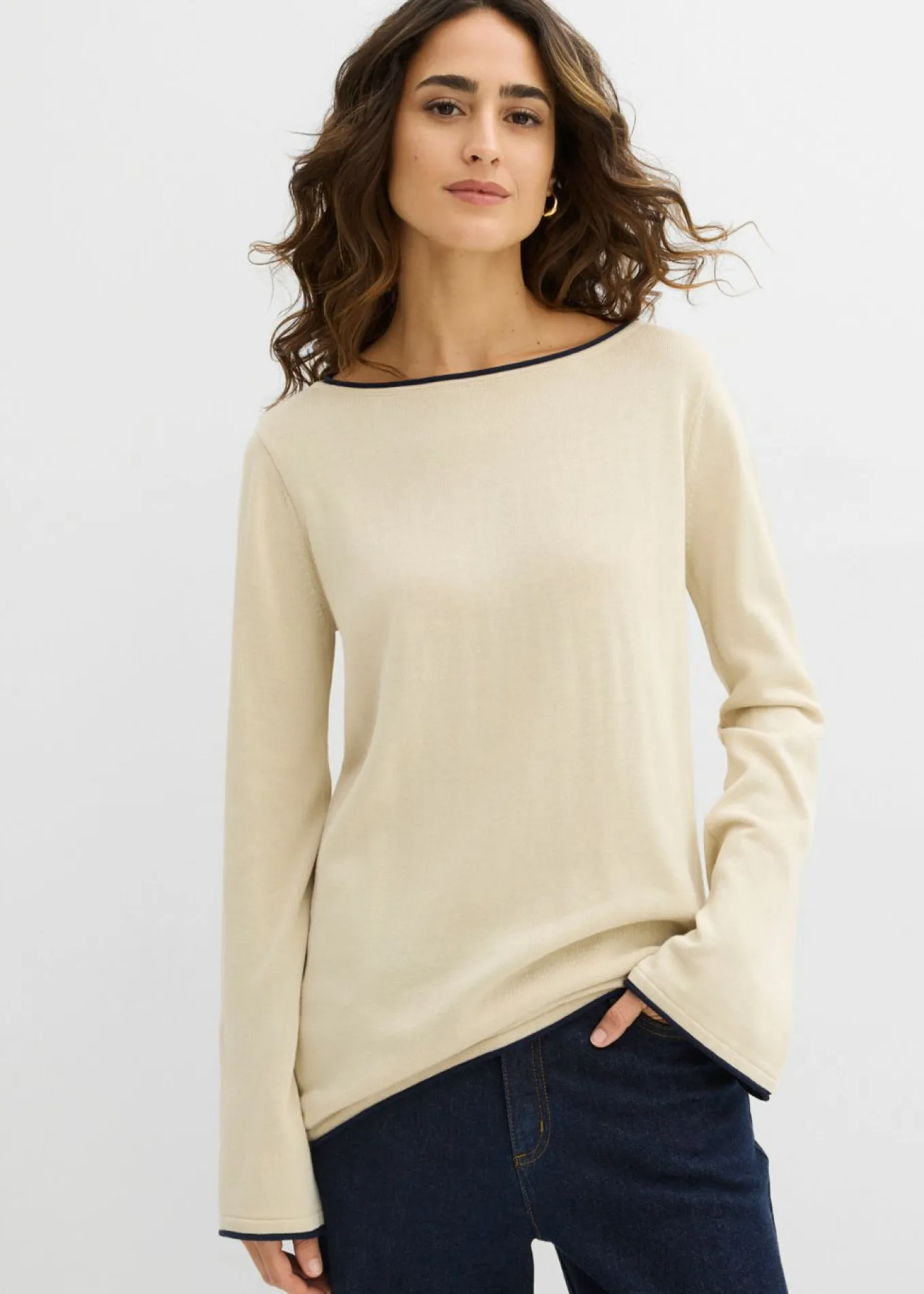 Jersey de punto fino de mezcla de algodón