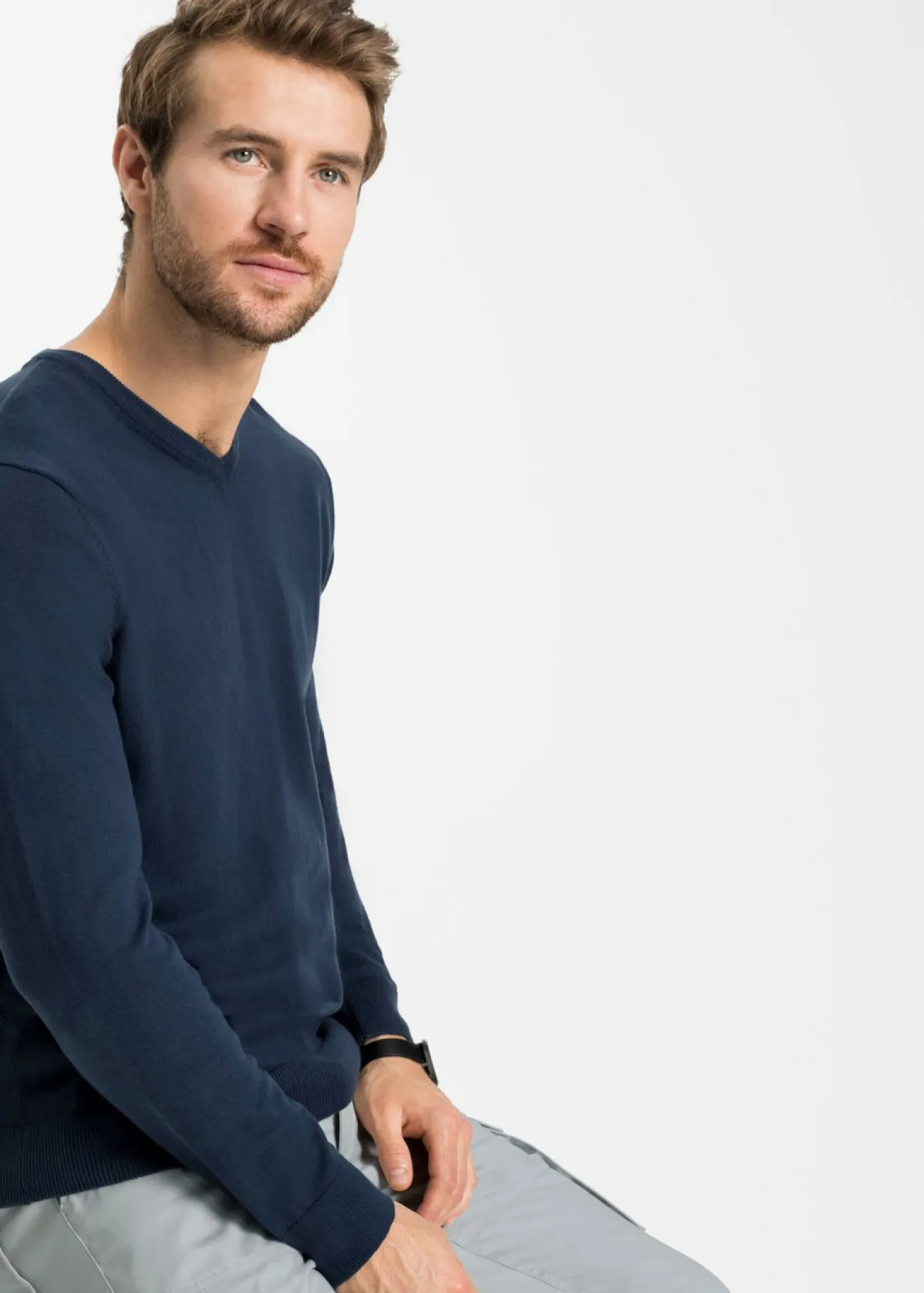 Jersey de punto fino de mezcla de algodón suave