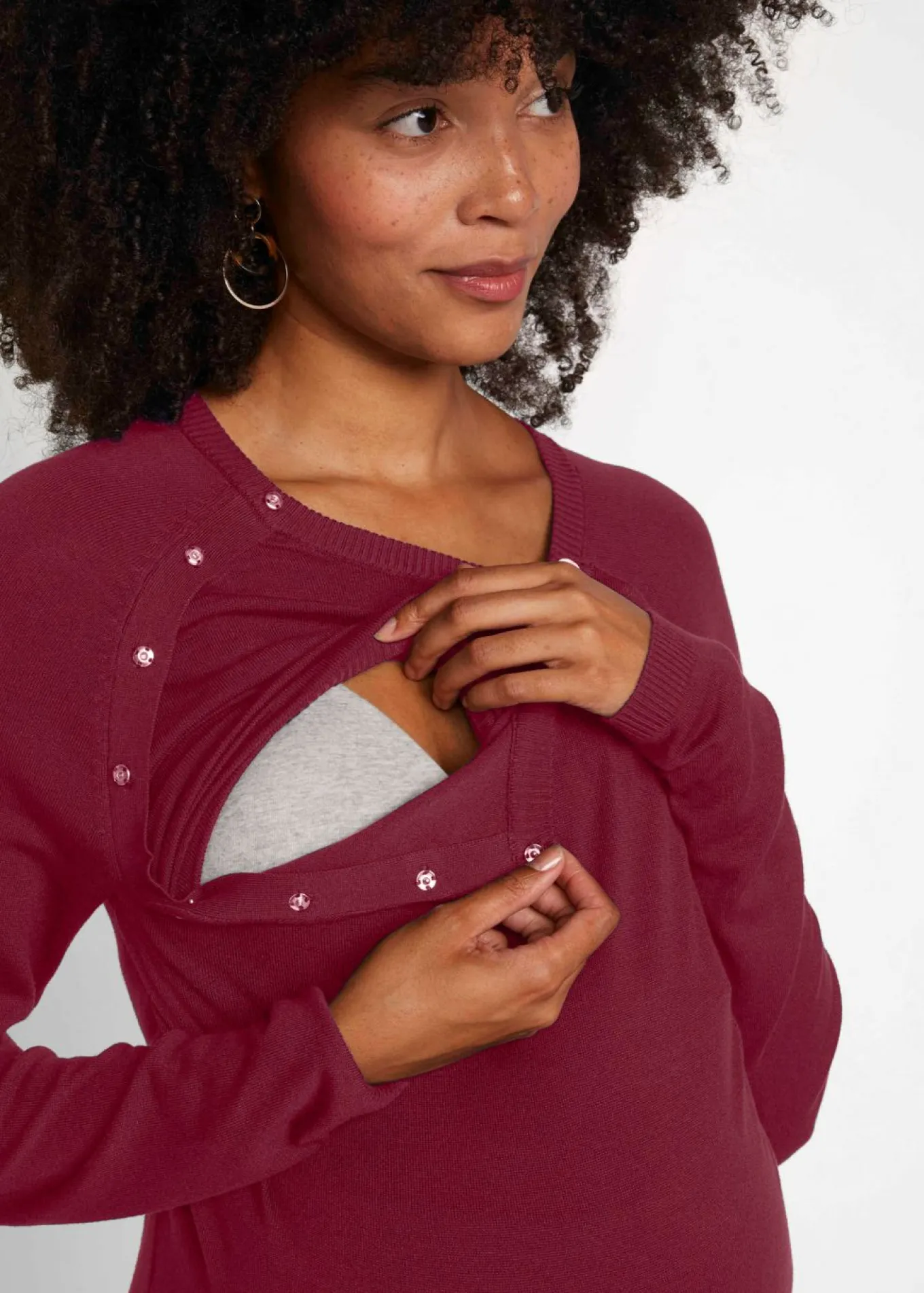 Jersey de punto fino para premamá y lactancia 2 en 1