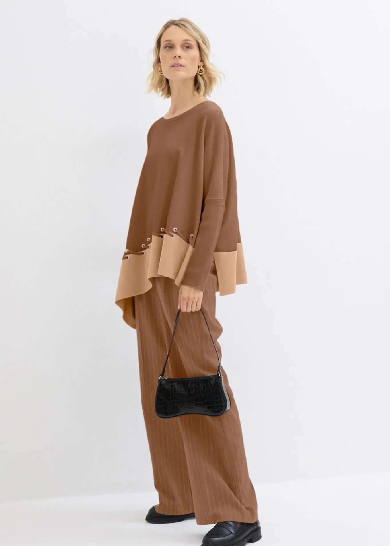 Jersey de punto fino tipo poncho