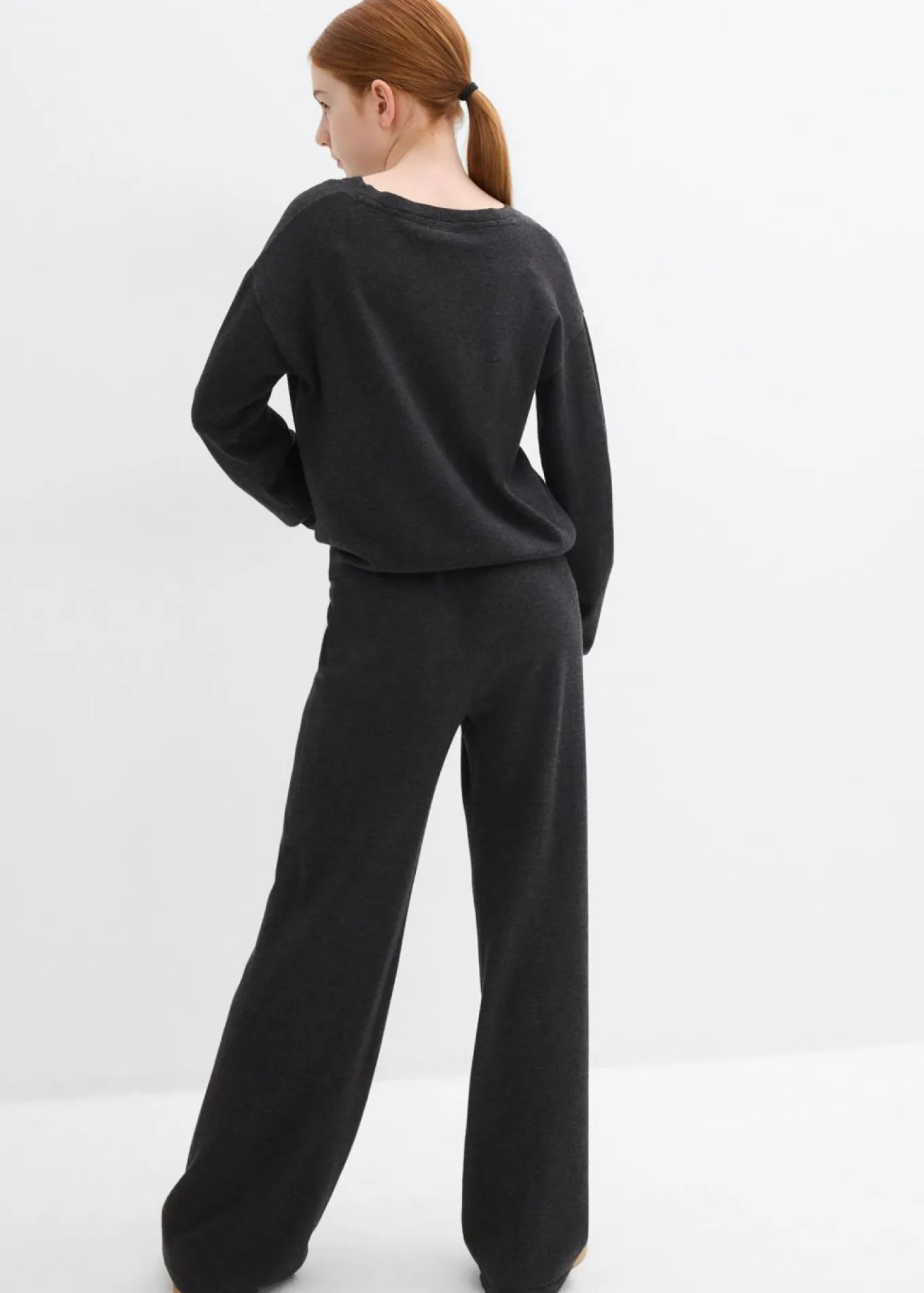 Jersey de punto fino y pantalón de punto de suave mezcla de viscosa (2 piezas)