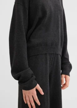 Jersey de punto fino y pantalón de punto de suave mezcla de viscosa (2 piezas)