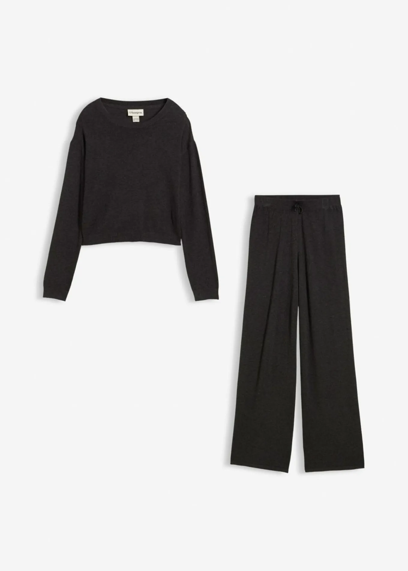 Jersey de punto fino y pantalón de punto de suave mezcla de viscosa (2 piezas)
