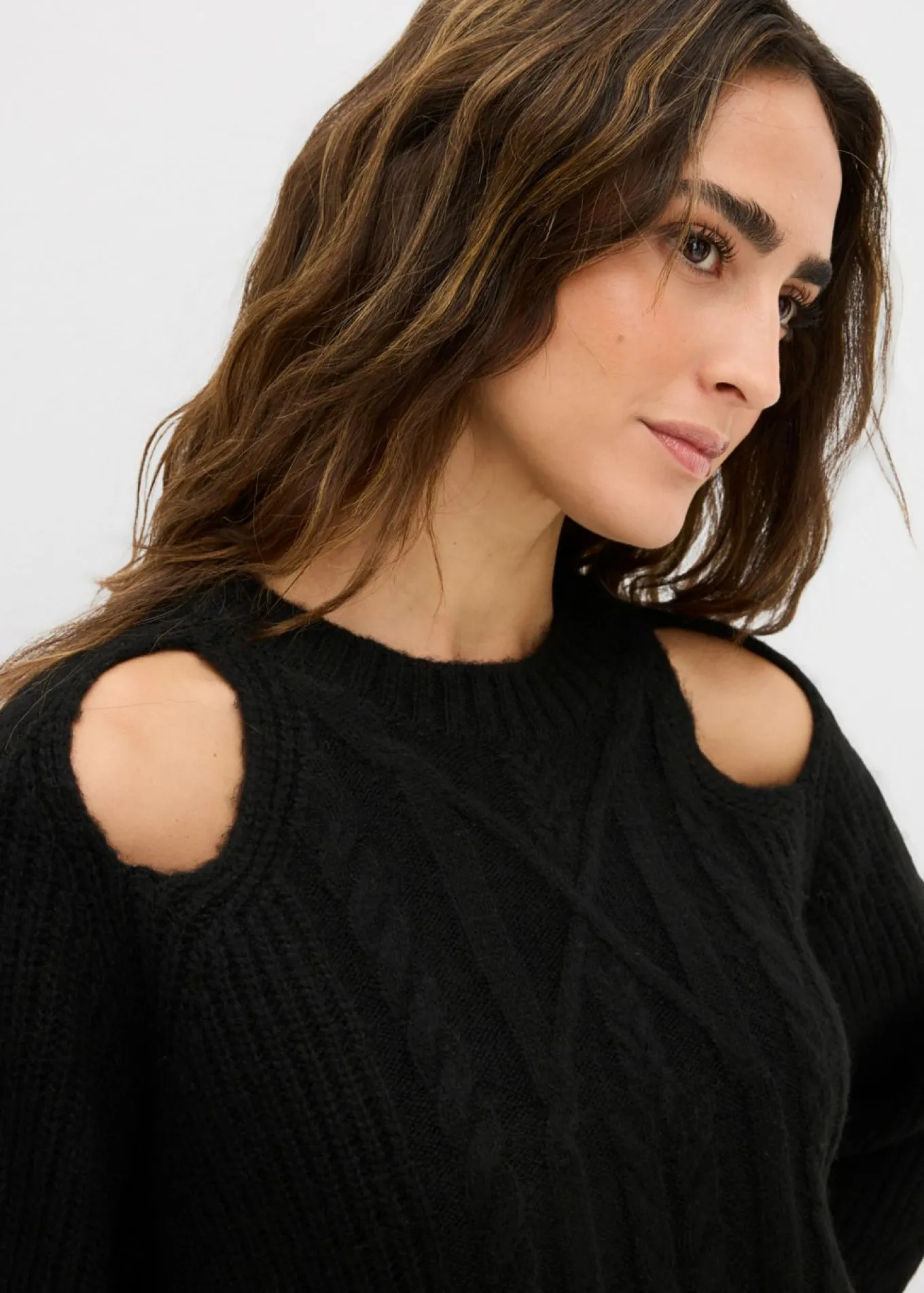 Jersey de punto grueso con patrón trenzado