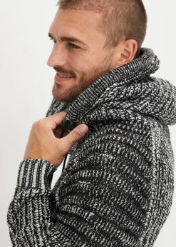Jersey de punto grueso con capucha y detalles moteros