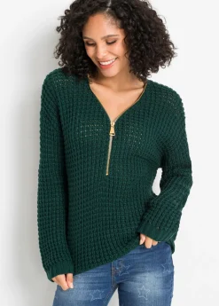 Jersey de punto grueso con detalle de cremallera