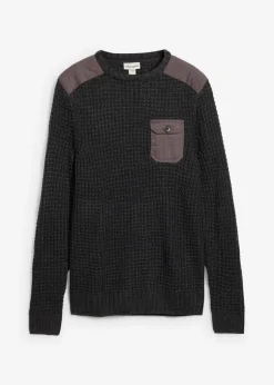 Jersey de punto grueso con bolsillo de solapa