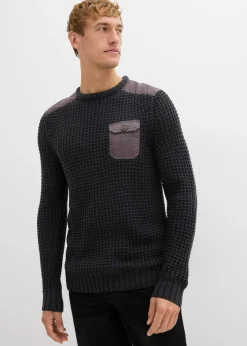 Jersey de punto grueso con bolsillo de solapa