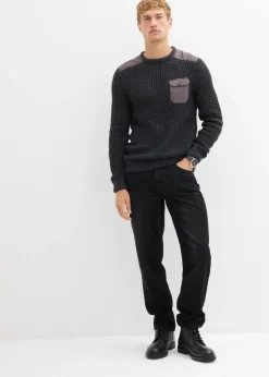 Jersey de punto grueso con bolsillo de solapa