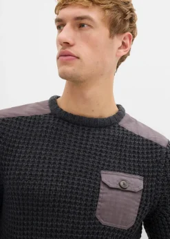 Jersey de punto grueso con bolsillo de solapa