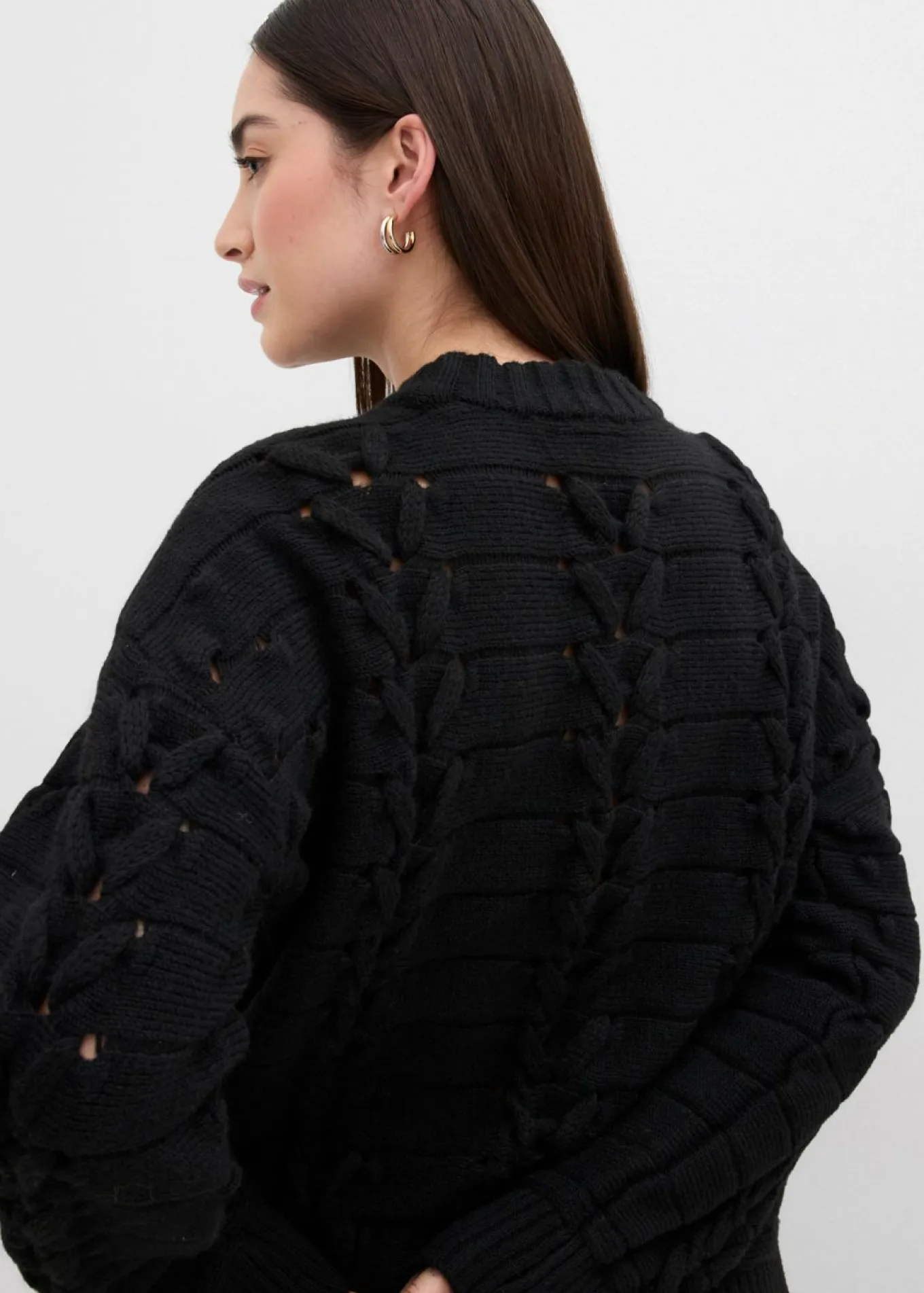 Jersey de punto grueso con patrón trenzado