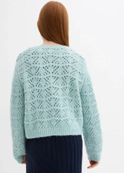 Jersey de punto grueso con bordado calado