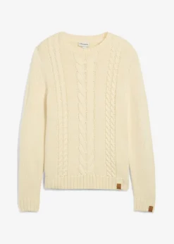 Jersey de punto grueso con patrón trenzado