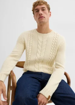 Jersey de punto grueso con patrón trenzado