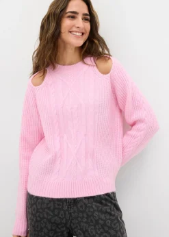 Jersey de punto grueso con patrón trenzado