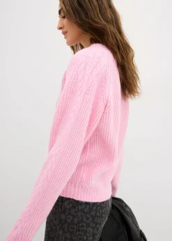 Jersey de punto grueso con patrón trenzado