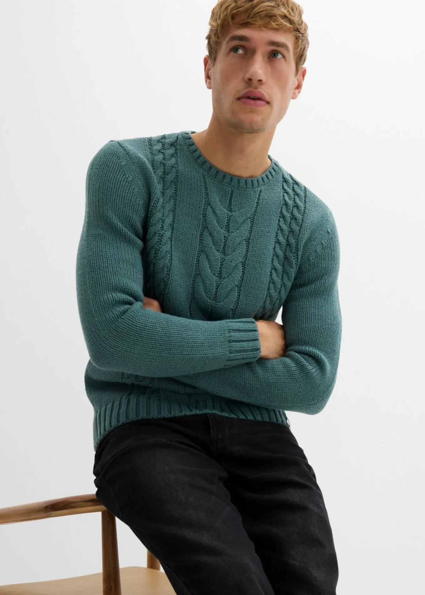 Jersey de punto grueso con patrón trenzado