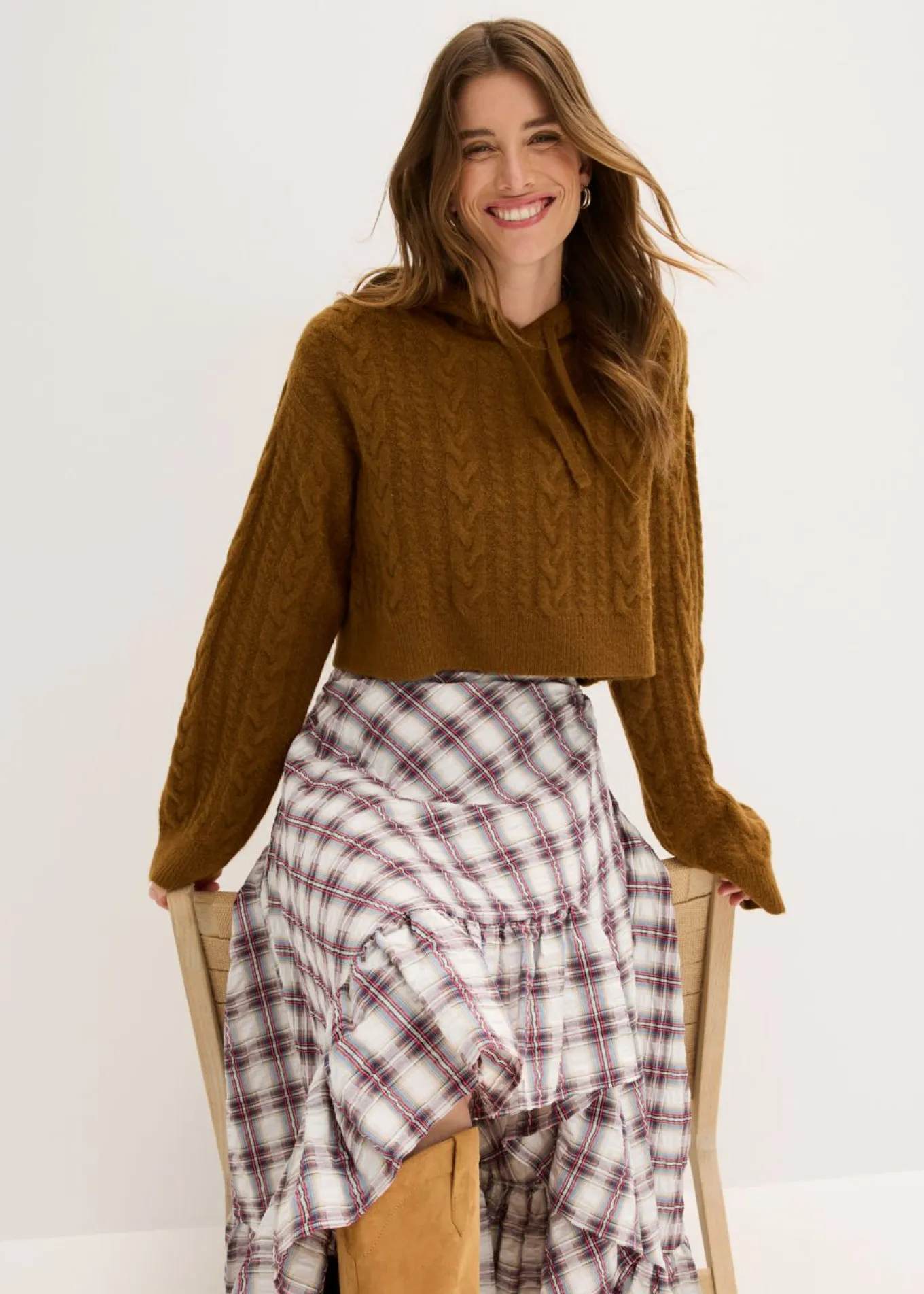 Jersey de punto grueso con capucha