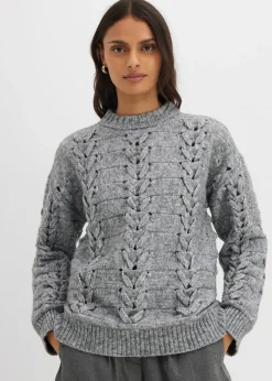 Jersey de punto grueso con patrón trenzado