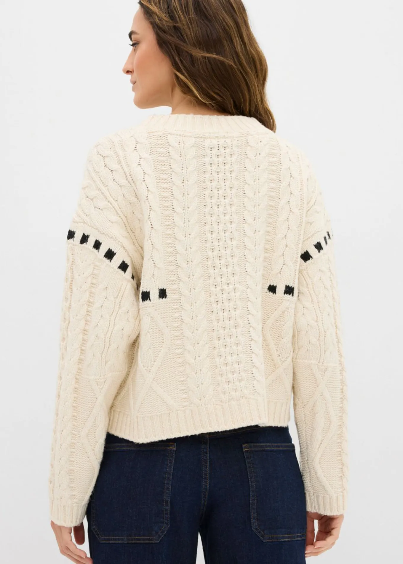 Jersey de punto grueso con patrón trenzado