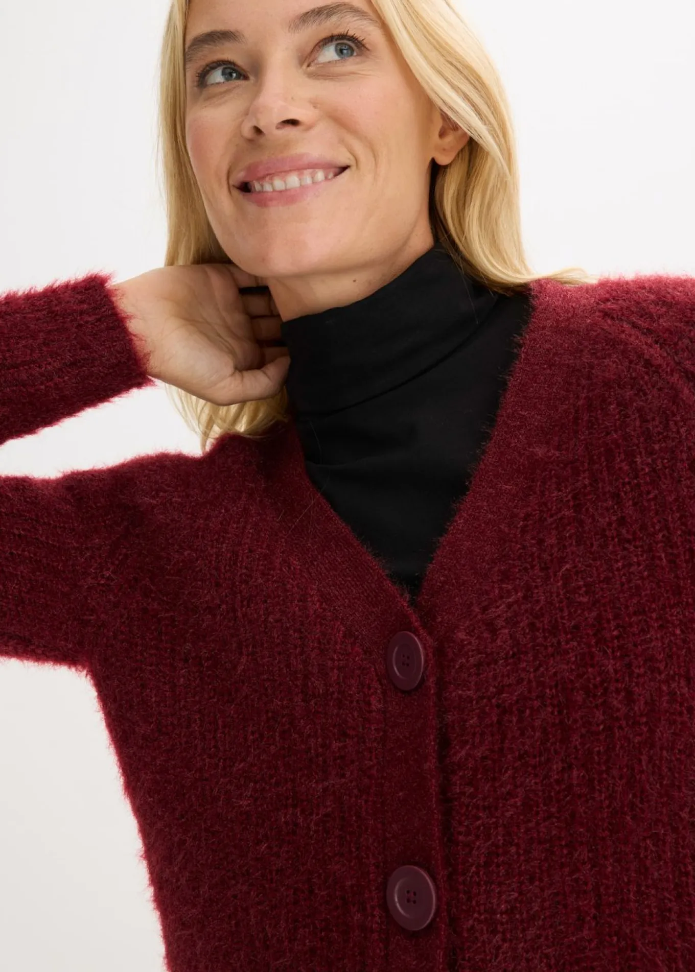 Jersey de punto grueso de canalé con efecto brillante