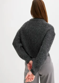 Jersey de punto grueso de mezcla de lana suave