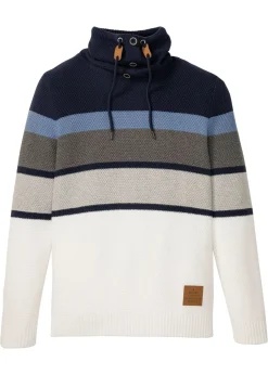 Jersey de punto grueso de algodón puro con cuello