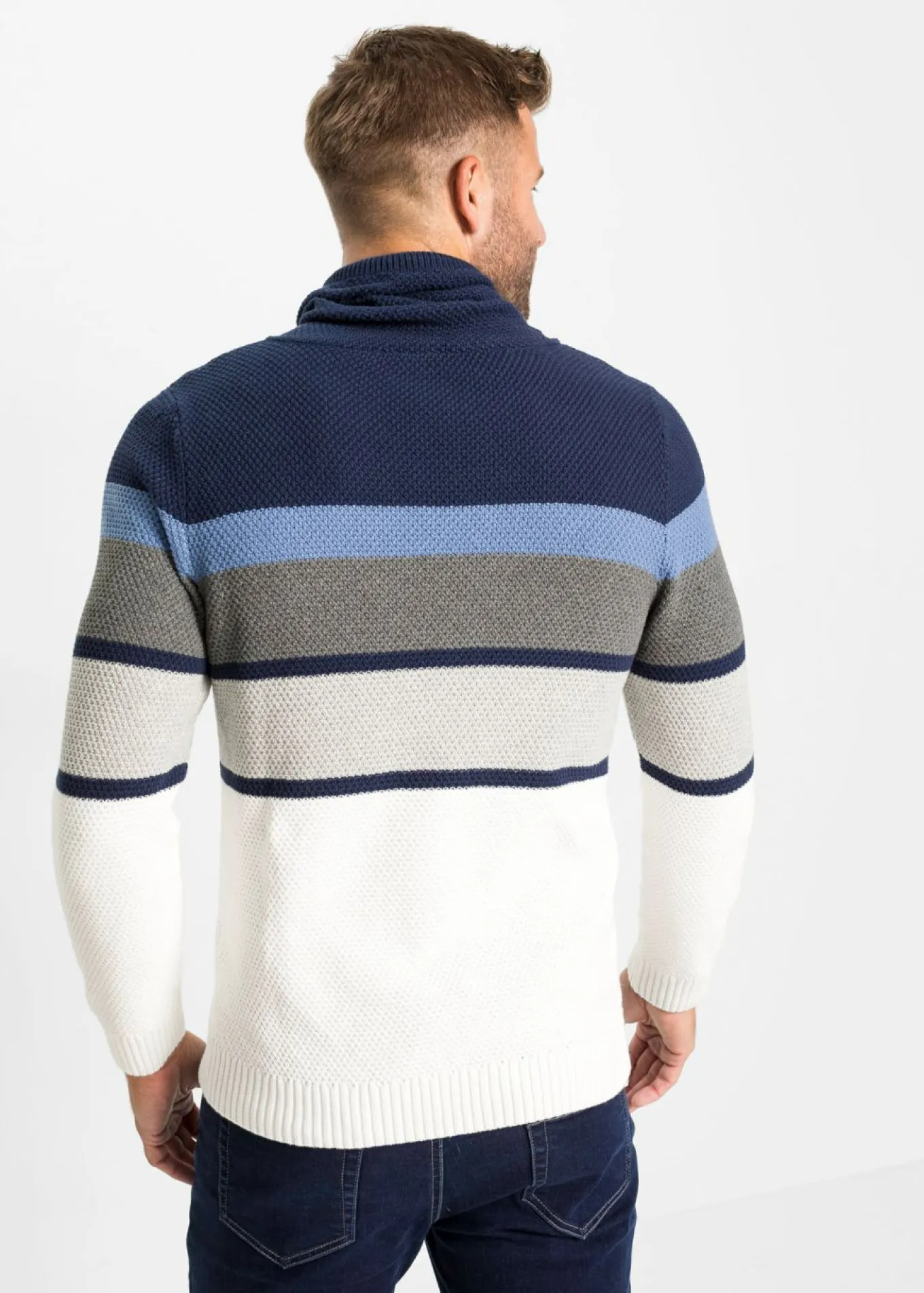 Jersey de punto grueso de algodón puro con cuello